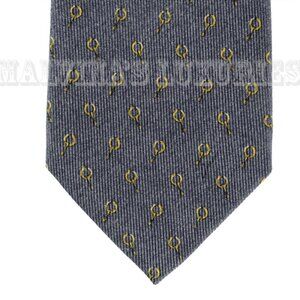 GUCCI TIE SIGNATURE LOGO HALF HORSEBIT PRINT SILK NWT